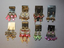 8 Pairs New Vintage Antique Style Boho Drop Chandelier Earrings Wholesale LOT