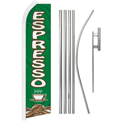 Drinks Advertising Swooper Flutter Feather Flag Kit Beer Water Lemonade Coffee - Picture 15 of 24