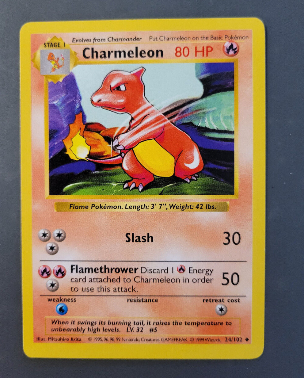 Pokémon TCG Charmeleon Base Set 24/102 Regular Shadowless Uncommon NM