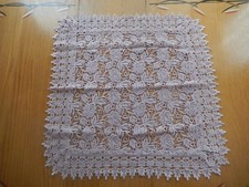NEW APPROX. 22" X 22" SQUARE - LACY ROSE COLORED TABLE TOPPER 