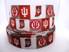 Indiana University Hoosiers 1" Grosgrain Ribbon YOUR CHOICE: 5 or 10 Yards