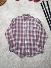 Vintage Levi's Flannel Mens Shirt Large Long Sleeve Button Down Red Plaid Pocket