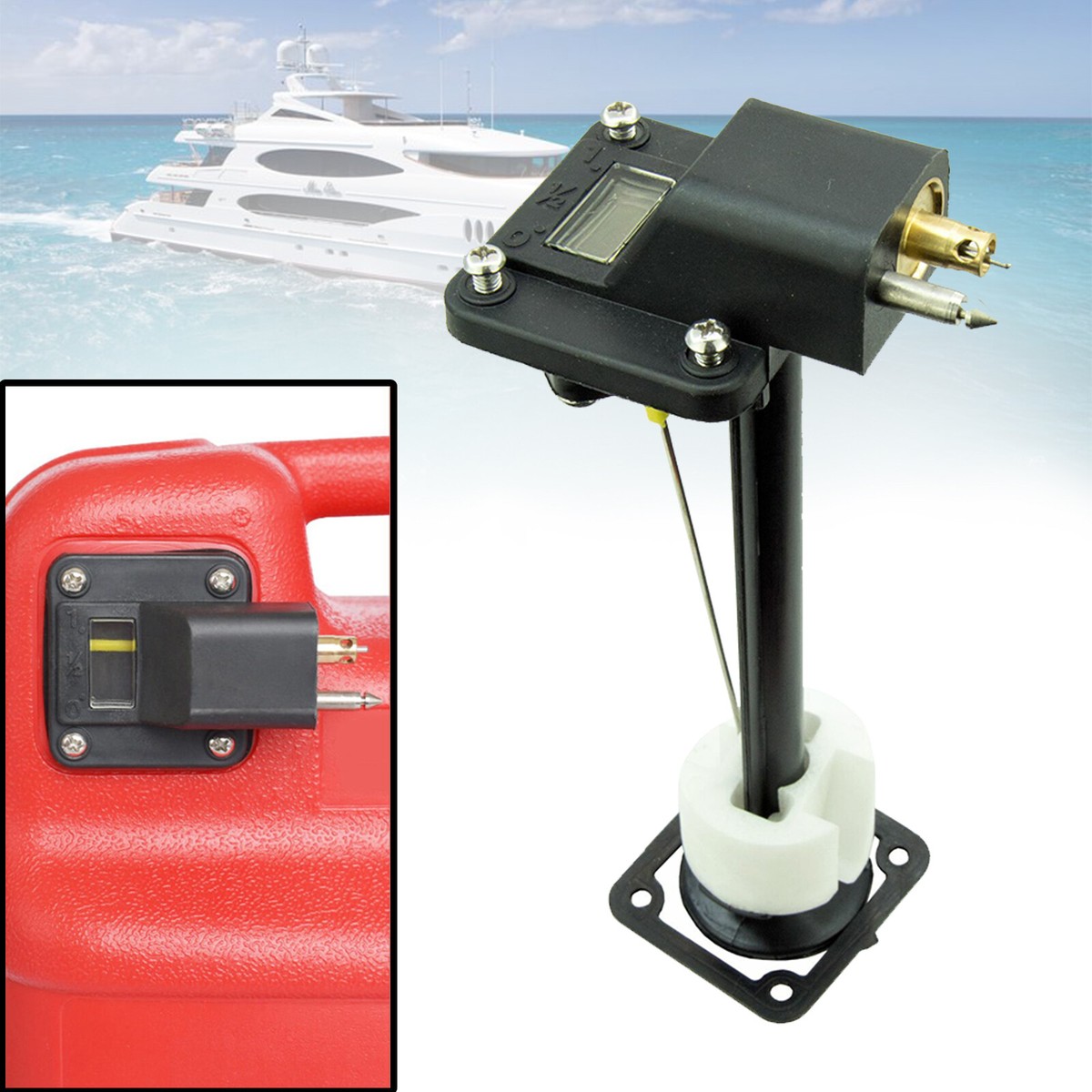 Boat Fuel Tank Connector/Pickup With Fuel Meter Fitting