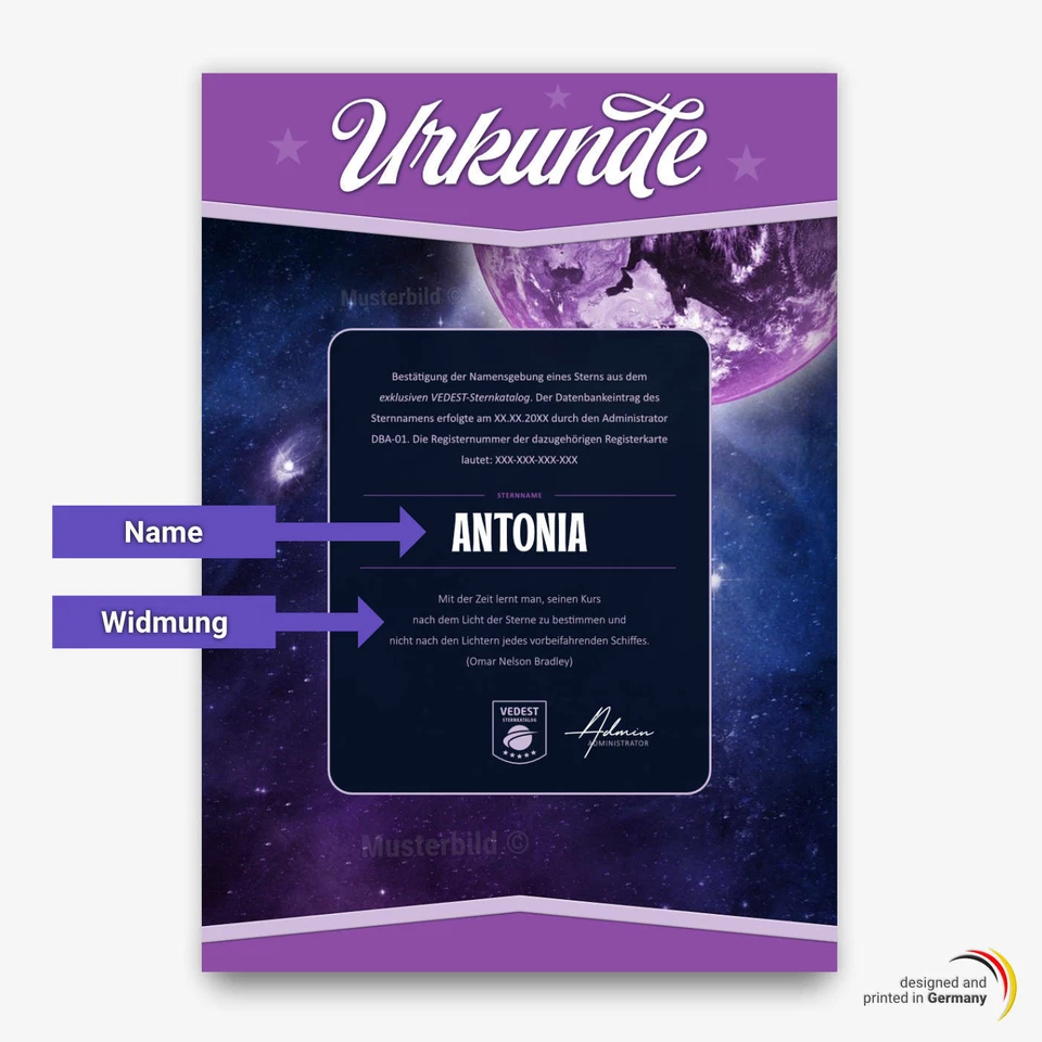 Personalisiertes Geschenke für Sie Mutter, Mama, Schwester, Oma Geschenk-Urkunde - Bild 2 von 4