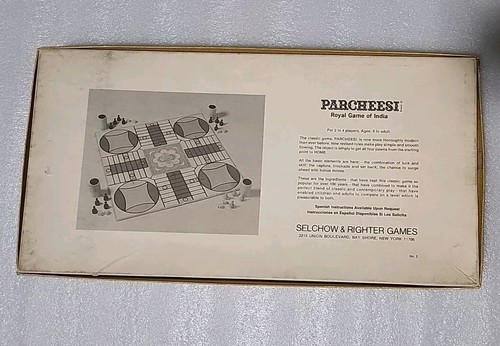 VINTAGE Parcheesi Board Game Selchow & Righter Co 1975 Game of India Complete - Picture 2 of 5