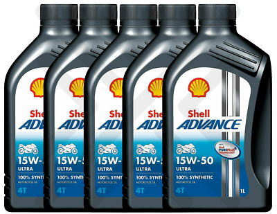 Shell Advance Ultra 4T 15W-50 Fully Synthetic Motorcycle Oil 5
