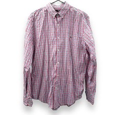 Vineyard Vines White, Pink,  Blue Plaid Button Down Tucker Shirt Size L