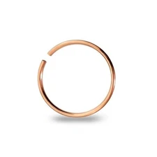 Nose Hoop Split Ring Annealed Rose Gold IP 20 Gauge 3/8" 