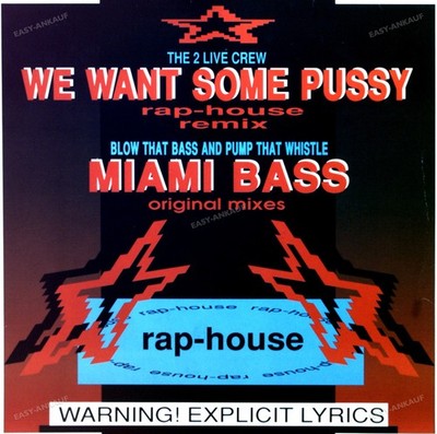 The 2 Live Crew. Blow That Bass... - We Want Some Pussy... Maxi (VG+/VG) .*