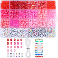 Rosa Pony Beads Buchstabenperlen Perlen Set FüR ArmbäNder Selber Machen 720 StüC