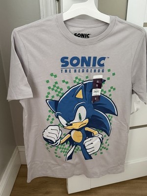 Sonic Boys Sonic the Hedgehog Graphic T-Shirt Short Sleeve Crew Neck XXL 18 Gray