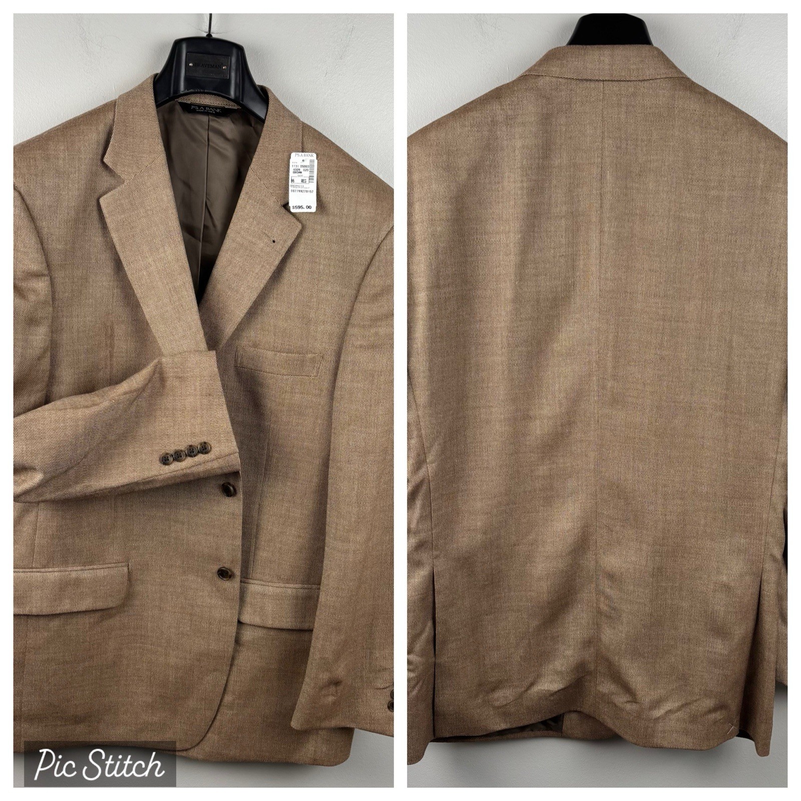 Jos A Bank Traveler Tailored Mens Brown Silk & Wool Blazer Sport Jacket 46R NWT