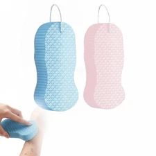 Paquete de 2 esponjas de baño exfoliantes, depurador corporal de ducha