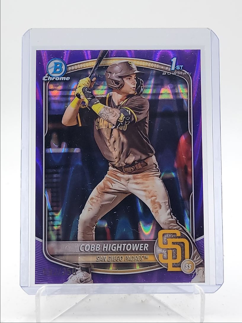 COBB HIGHTOWER 2025 BOWMAN CHROME 1ST PURPLE RAYWAVE PADRES /250 Q5542