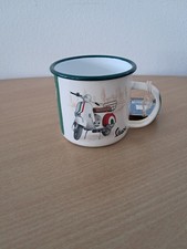 Emaille Tasse VESPA THE ITALIAN LEGEND Becher Deko Küche Bar Werkstatt Garage
