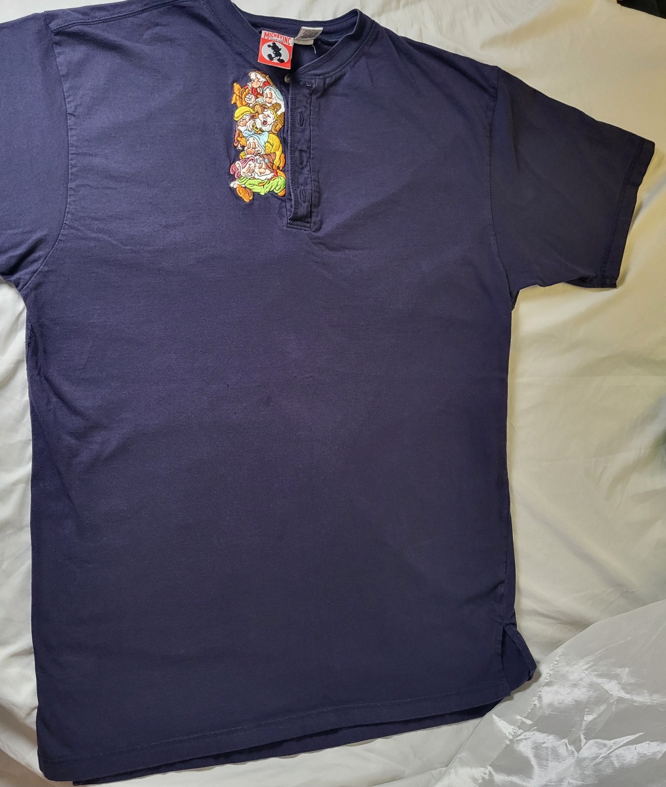 The Seven Dwarfs Shirt Large XL Disney Mickey Inc Embroidered 90s Tee darkblue