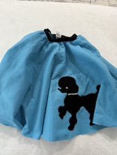 Youth Poodle Skirt Blue with Black Elastic Waist Halloween Costume 50s