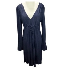 Old Navy Y2K Babydoll Dress Womens L Blue Modal Blend Empire Waist Soft Stretch 