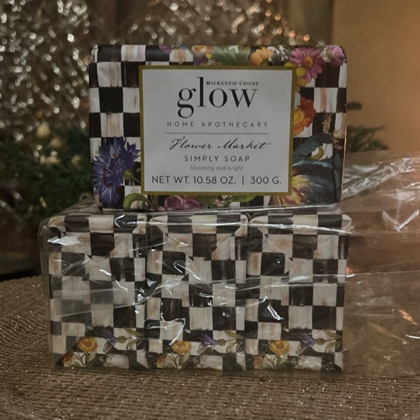 Jabón MacKenzie-Childs Glow Home Boticary Flower Market Simply paquete de 4 10,58 oz
