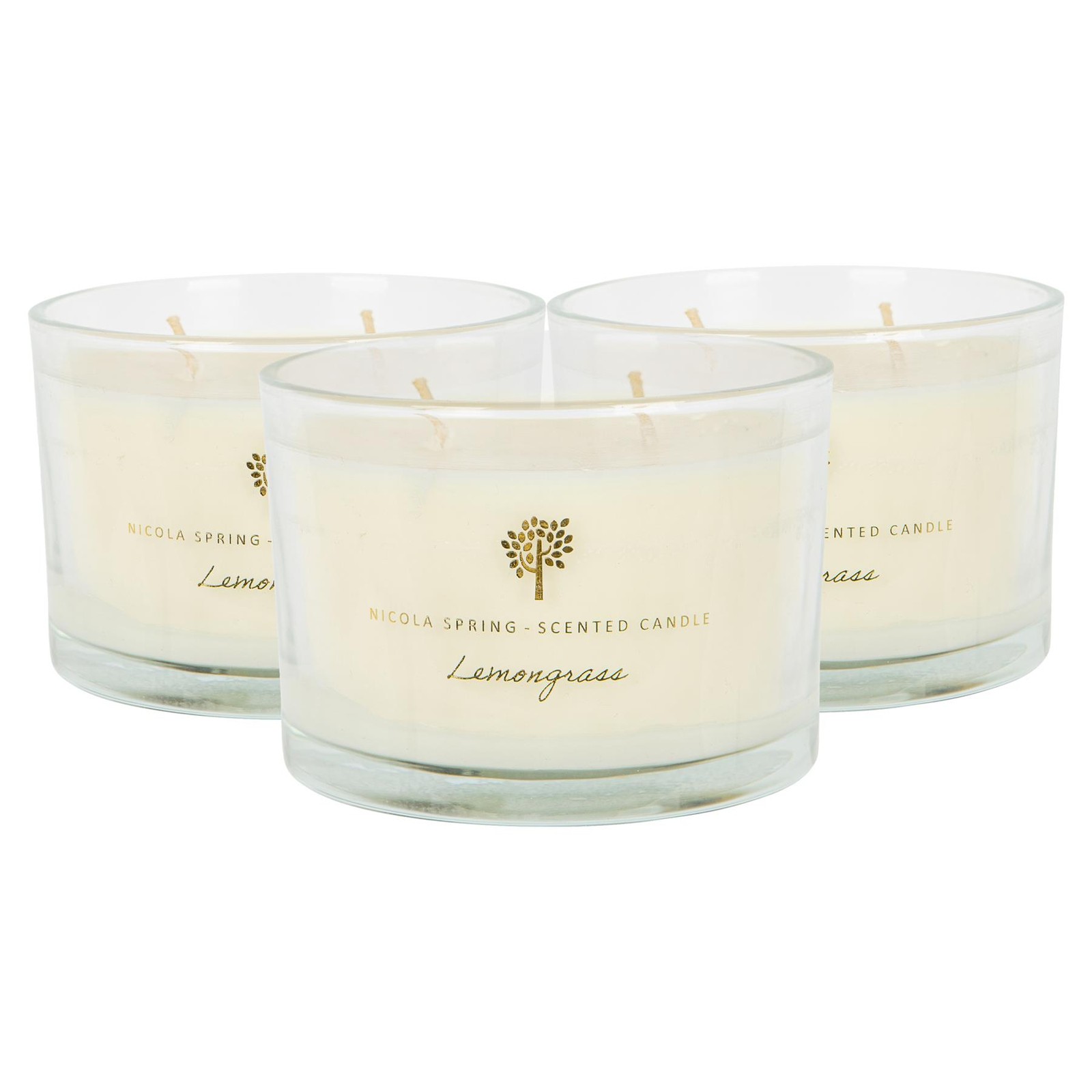 Nicola Spring Lemongrass Scented Soy Wax Candle - 350g - Pack of 3 - Image 2