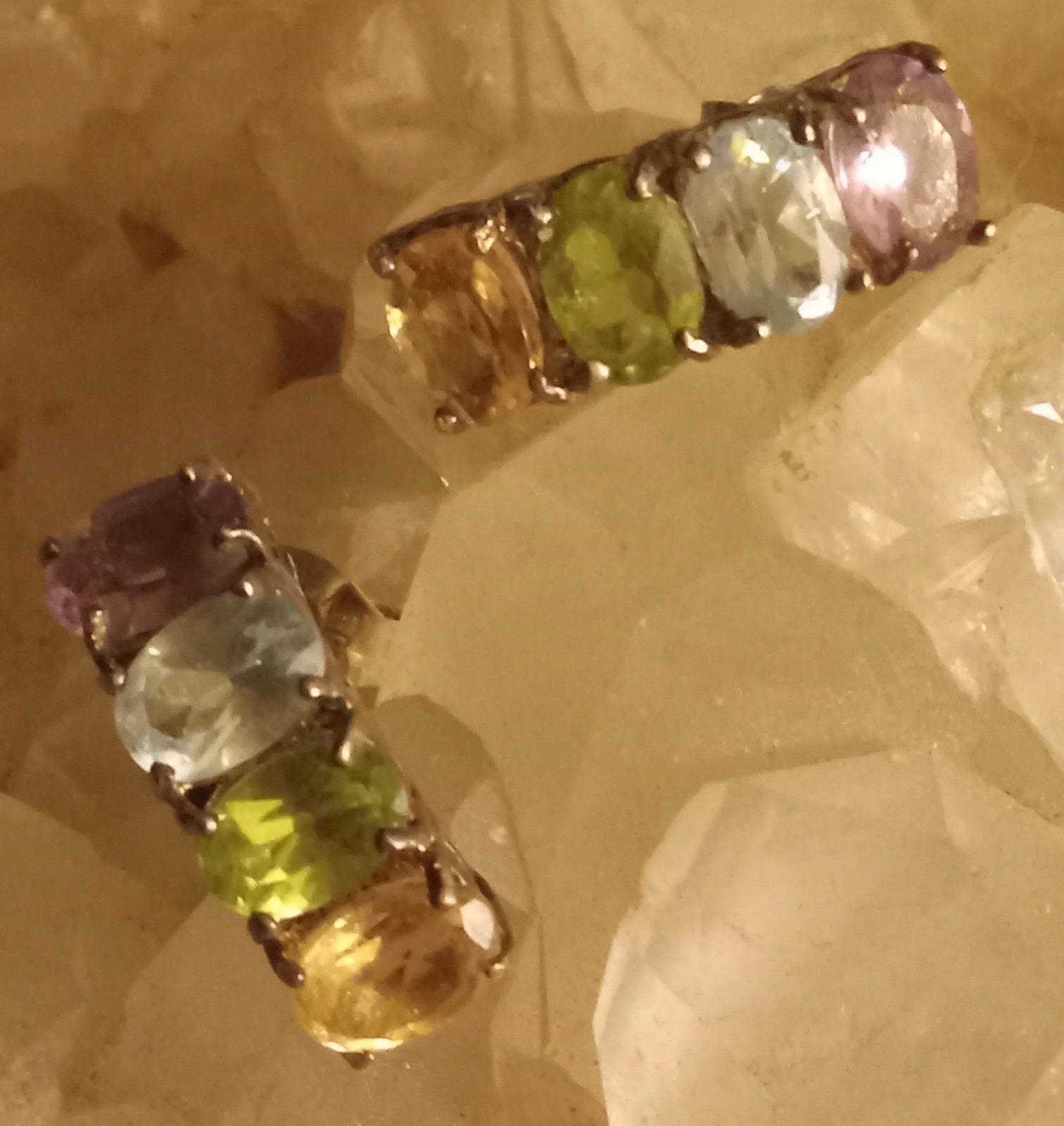 Sterling Silver Multicolor Lab Created Sapphire D… - image 3