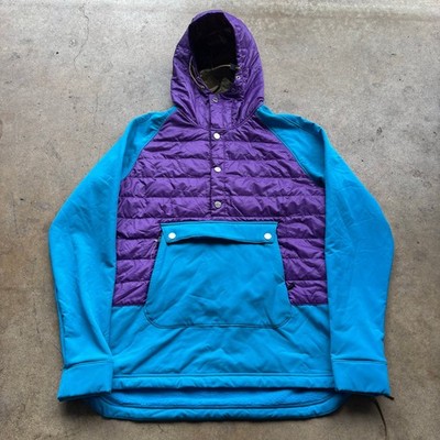 Women's Spyder Purple Glissade Hybrid Anorak Insulator Sample Hooded Jacket Sz M