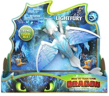 Dreamworks LIGHTFURY Deluxe Dragon with Lights and Sounds 2019 Light Fury Figure