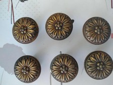 6 anciennes poignées portes tiroirs bronze massif commode ou autre bobèche