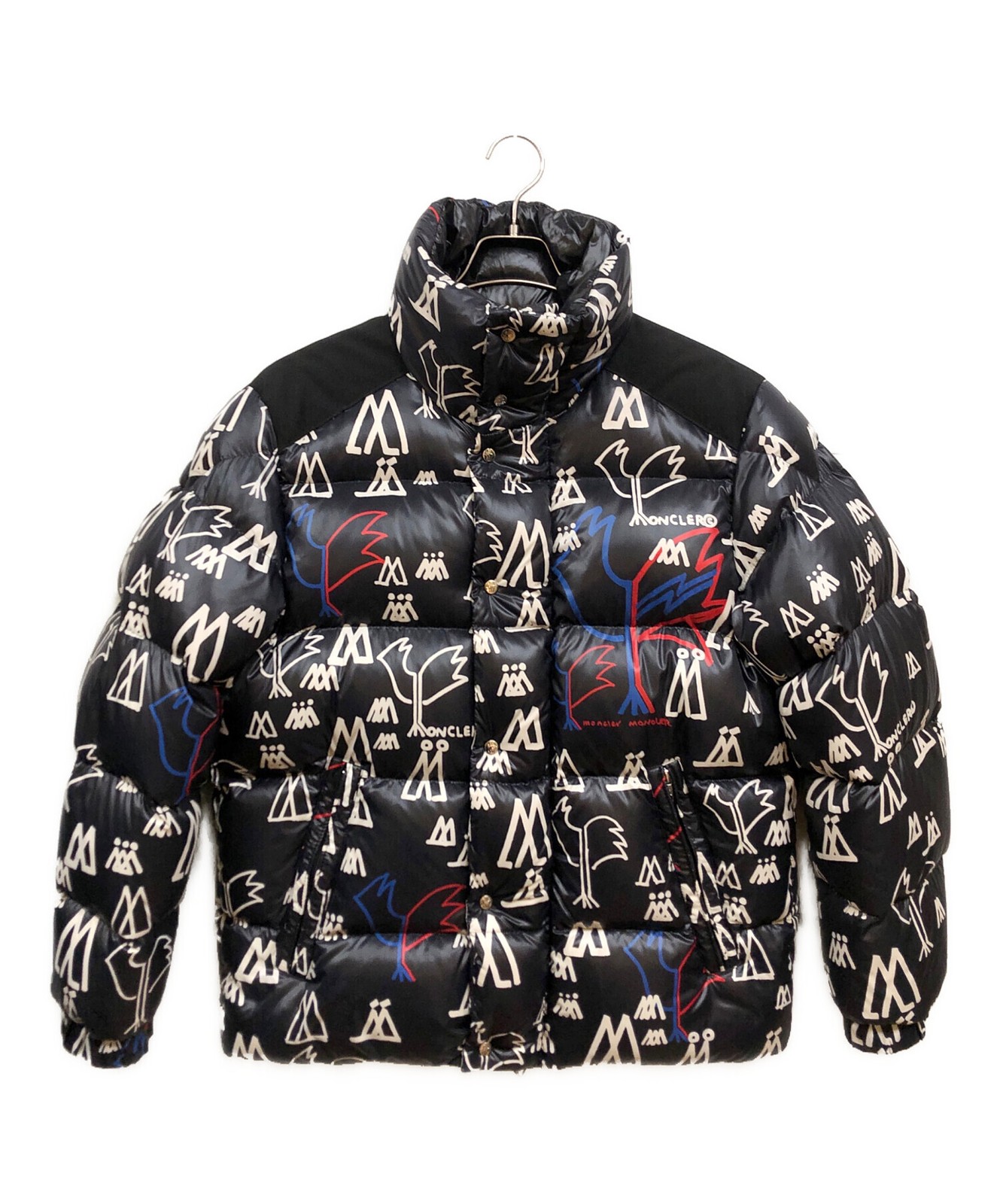 MONCLER GENIUS Graphic Logo Down Jacket/ Navy/ Size 2