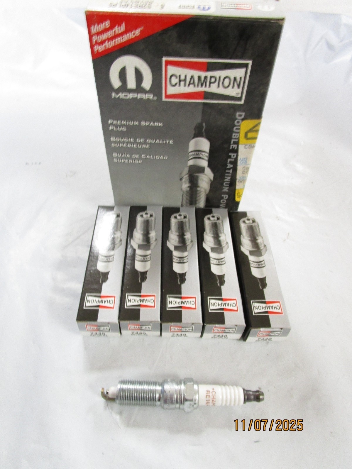 5 Champion Mopar S2RE14PLP5 Double Platinum Spark Plugs 5 pack RE14PLP5