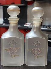 Set 2 Bottiglie Decanter Vintage In Vetro Satinato