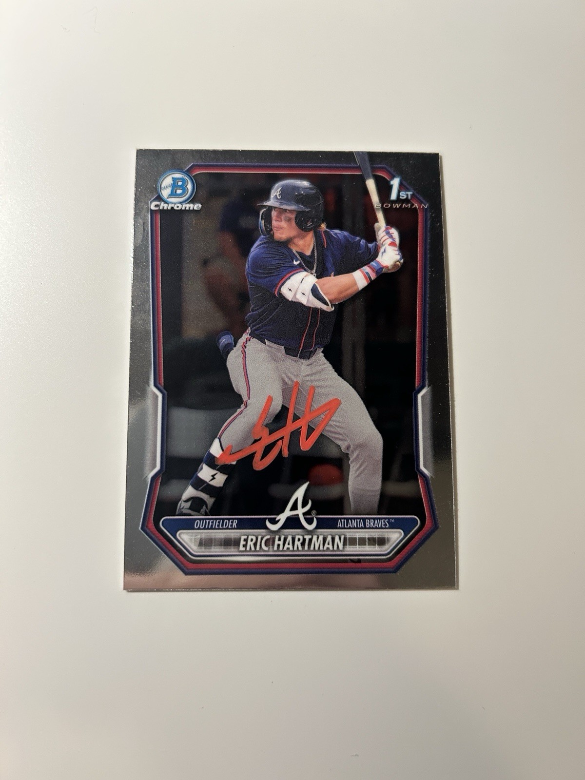 2026 Bowman Chrome 1st Eric Hartman Autographed Signed Card Braves BCP-102