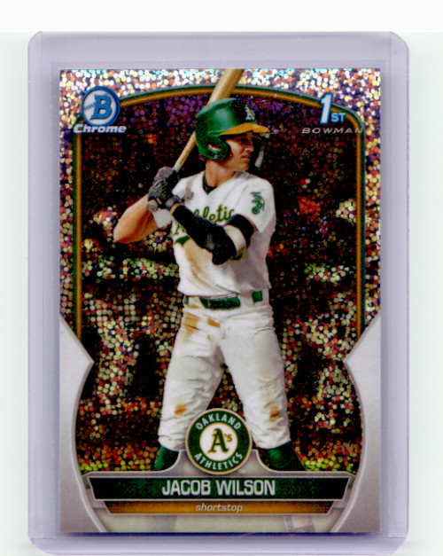 JACOB WILSON 2023 Bowman Draft #BDC-121 1st Chrome Sparkle Refractor Athletics