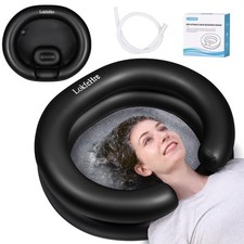 Black Large Inflatable Hair Washing Basin, Wash Hair in Bed, Bedridden, Sink