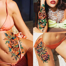 63 Sheets 3D Watercolor Rose Temporary Tattoos for Women Arm Girls Adults, Wa...
