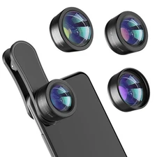 Phone Camera Lens Kit: 198° Fisheye, Macro, Wide Angle for Android, Samsung
