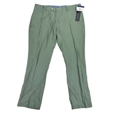 Tommy Hilfiger Mens Modern Fit 100% Pure Linen Suit Pants Sage Green 36x29
