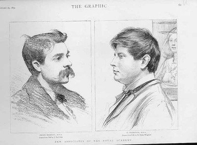 Original Old Antique Print Portraits Bramley & Frampton 1894 Artists Victorian