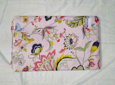 Indian Handmade Pink Floral Print Dressmaking, Sewing Running Fabric 2.5 Yard