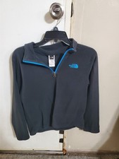Boys North Face 1/4 Zip Pullover, Black And Blue, Size Large 14/16, Fleece