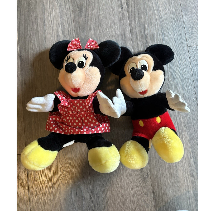 Disney Mickey Mouse & Minnie Mouse Plush Stuffed Animals Set Small 1991