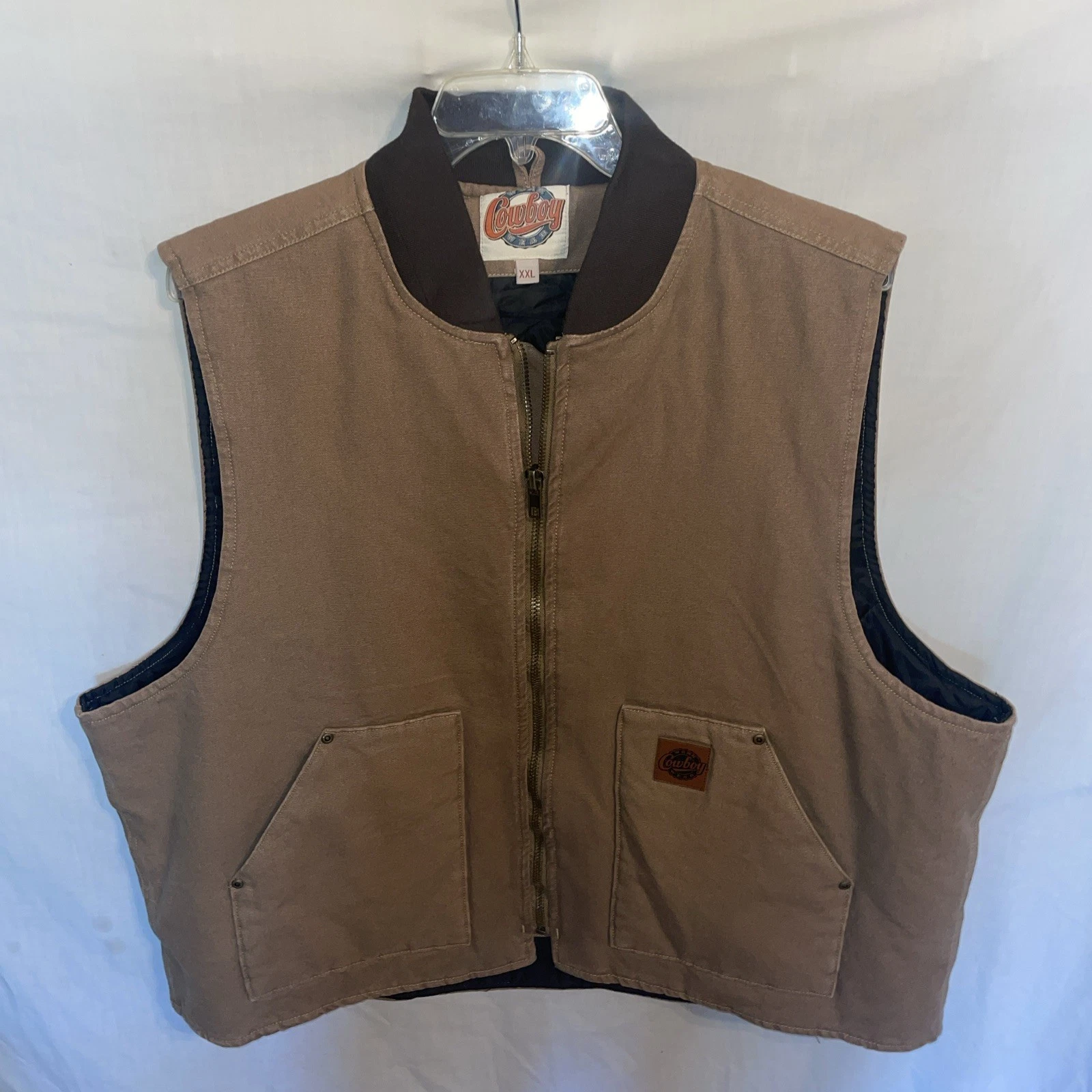 Cowboy Work Wear Men’s Outdoor Vest Size 2XL Brown Rugged Workwear Warmth