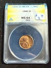 1940 LINCOLN WHEAT CENT ANACS MS 64 RD 117