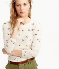 97 Rare J Crew Sweater Bee Bumblebee Jewels Embellished Merino Wool Tippi S