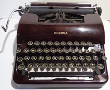 L.C. Smith & Corona Sterling Vintage Portable Manual Typewriter Maroon Burgundy thumbnail