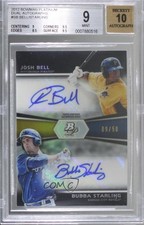 2012 Bowman Platinum Prospects Dual 9/50 Josh Bell Bubba Starling BGS 9 Auto u2h
