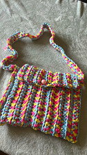 Handgehäkelte Damen Schultertasche/Textil/Me...