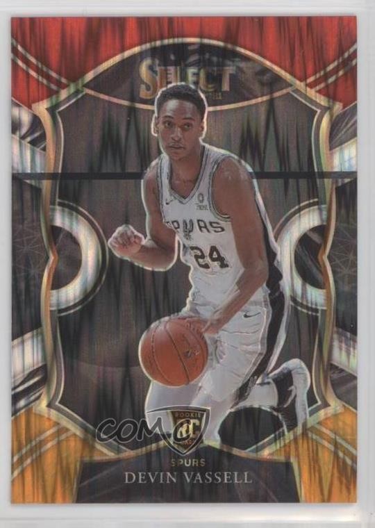 2020 Panini Select Concourse Red White Orange Flash Prizm Devin Vassell #71 11th