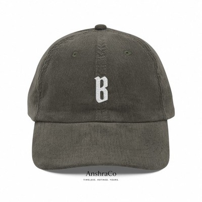 Copy of Copy of Embroidered Letter A Corduroy Cap | Vintage Rust Baseball Hat