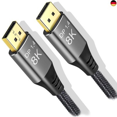 8K DisplayPort auf DisplayPort Kabel 1.4 5m / 15ft, unterstützt 8K@60Hz 4K@144Hz